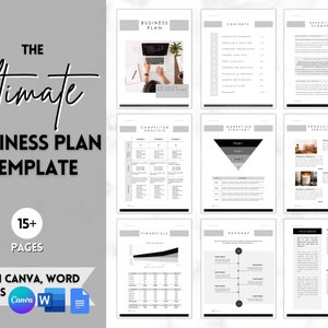 Business Plan Template, Small Business Planner Proposal, Start Up Workbook, Business Plan Analysis, Canva, Word, Google Docs, Side Hustle