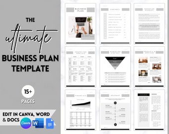 Business Plan Template, Small Business Planner Proposal, Start Up Workbook, Business Plan Analysis, Canva, Word, Google Docs, Side Hustle