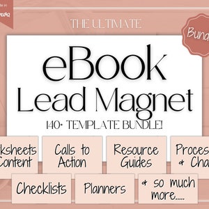 Lead Magnet Templates, Canva eBook, Workbook, Worksheets for Coaches, Bloggers. Opt In, Charts, Checklists, Planners, Webinar, Challenges