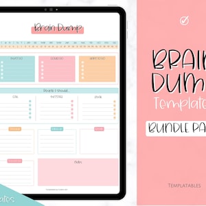 ADHD Brain Dump BUNDLE, To Do List Printable, Daily Planner Template, Productivity, Priority Matrix, Work Day, Task Thoughts Organizer PDF