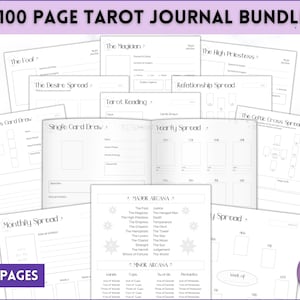 Tarot Planner, 100+ Pg Printable Tarot Journal Workbook, Daily Card Reading, Tarot Spreads, Tarot Deck Notebook, Witch, Grimoire, Oracle