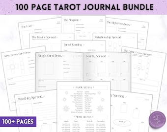 Tarot Planner, 100+ Pg Printable Tarot Journal Workbook, Daily Card Reading, Tarot Spreads, Tarot Deck Notebook, Witch, Grimoire, Oracle