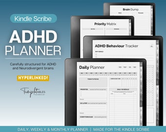 Kindle Scribe templates | Digital ADHD planner, Daily Planner for Neurodivergent Adults, Brain Dump Template, To Do List, Cleaning, Symptoms