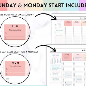 Weekly Hourly Planner EDITABLE Weekly Schedule, Daily Planner, Undated Planner, 2024 Weekly Organizer, To Do List printable, Adhd, Colorful image 5