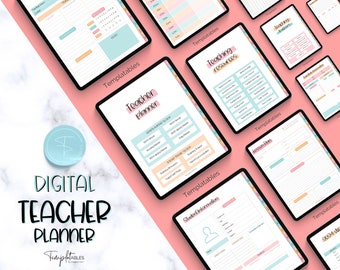 2024 - 2025 Teacher Planner, Digital Academic Planner, Lesson Plan Template, iPad Planner, GoodNotes, Teaching, Substitute Report Templates