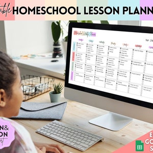 EDITABLE Lesson Plan Template, Weekly Lesson Planner Spreadsheet, Homeschool Teacher, Academic Schedule, Simple Lesson Plan, Google Sheets