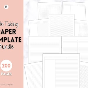 Grid, Line, Dot Paper Printables, Note-Taking Templates, Graph Paper Notebook, Dot Journal Dotted, Cornell Notes, Student Digital Notetaking