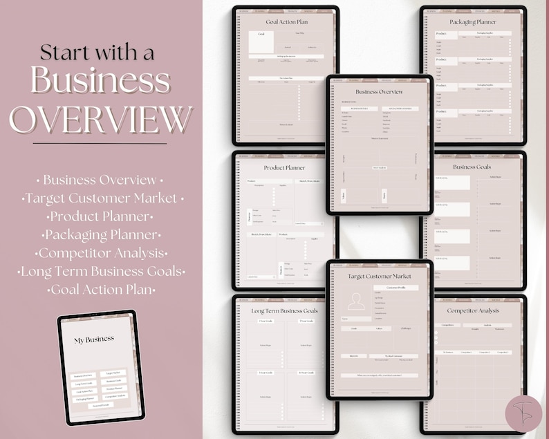 Digital Small Business Planner, Undated Trackers, Social Media, Finances, GoodNotes Digital Journal, Monthly, Weekly, Side Hustle, iPad image 4