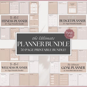 Ultimate PLANNER BUNDLE! Printable Goal Planner, Finances & Budget Planner, Fitness Planner, Self Care Journal, Life, Health, Trackers