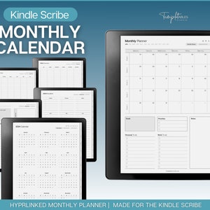 2024 Monthly Planner, Kindle Scribe Templates, Hyperlinked Digital Planner, 2024 Monthly Calendar, Minimalist, Kindle Scribe Planner Pdf