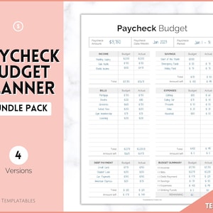 Paycheck Budget Planner, EDITABLE Budget by Paycheck Template, PDF Printable Budget Tracker, Finance Planner, Zero Based Budget Sheet Binder