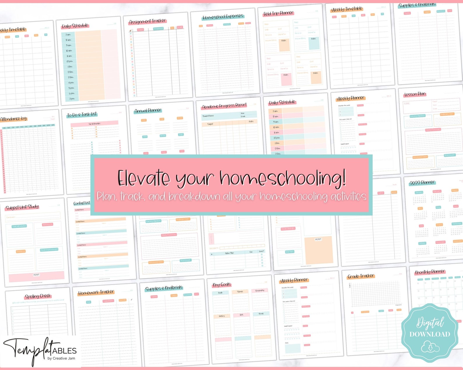 Homeschool Planner Printable Home School Teacher Academic Etsy UK