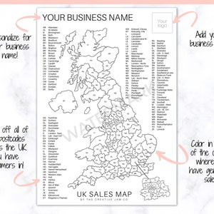 UK Postcode Sales Map, Business Sales Map, Colour in Maps, Etsy Sales ...