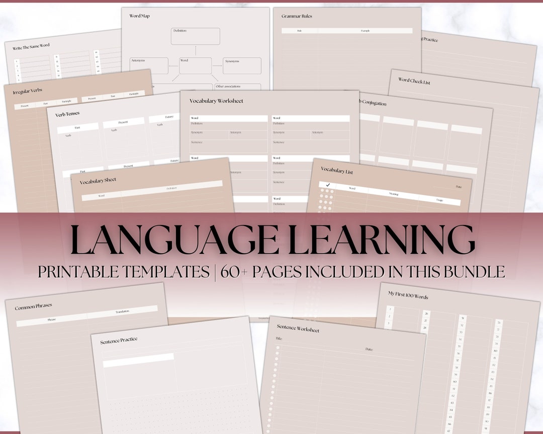 Language Learning Planner, Study Korean, Japanese, Spanish, French ...