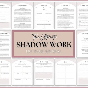 Shadow work journal pages, 100+ shadow work journal prompts, printable guided journal, inner child, anxiety, grimoire, mindfulness, therapy
