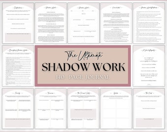 Shadow work journal pages, 100+ shadow work journal prompts, printable guided journal, inner child, anxiety, grimoire, mindfulness, therapy