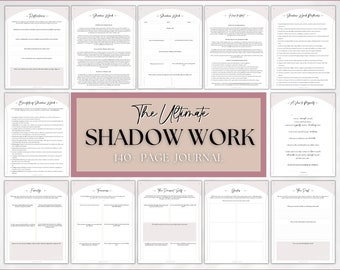 Shadow work journal pages, 100+ shadow work journal prompts, printable guided journal, inner child, anxiety, grimoire, mindfulness, therapy
