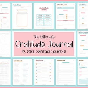 Gratitude Journal Printable BUNDLE! Mindfulness Log, Gratitude Template, Self Care Planner, Daily Journal for Women, Gratitude Jar, Wellness