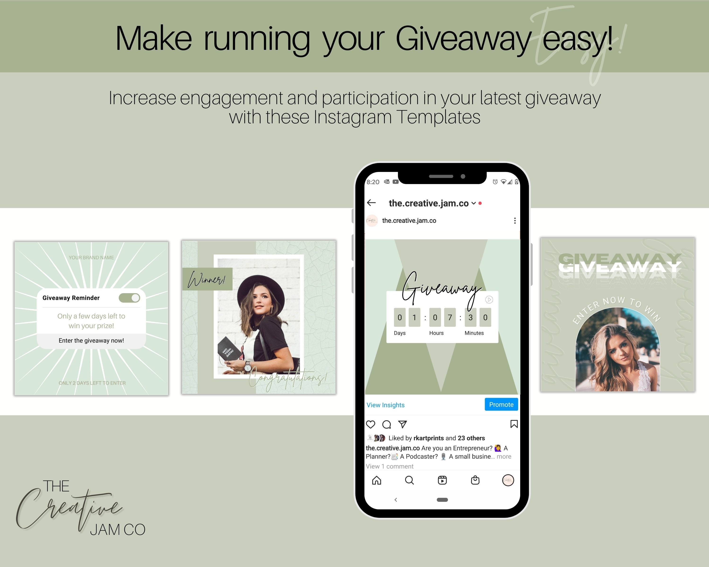 GIVEAWAY Instagram Templates Social Media Engagement Booster 