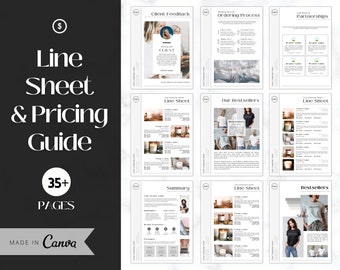 Line Sheet Template, Editable Wholesale Catalog, Pricing & Services Guide, Product Sales, Price List Template, Canva Linesheet Catalogue