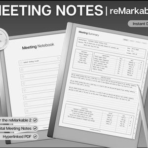 reMarkable 2 templates | Meeting Minutes reMarkable templates, Meeting Agenda, Meeting Note taking template, Project planner, Task List