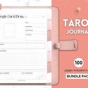Tarot-Planer, 100+ Pg druckbares Tarot-Journal-Arbeitsbuch, tägliches Kartenlesen, Tarot-Spreads, Tarot-Deck-Notizbuch, Hexe, Grimoire, Orakel