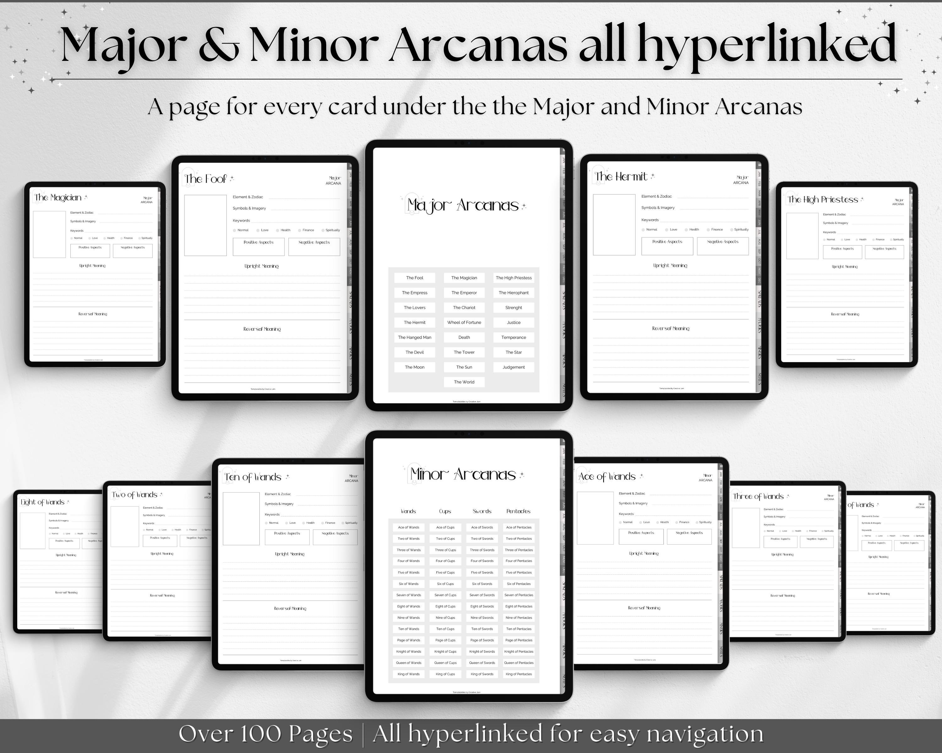 Minimalist Tarot Reflections Journal Printable, In-Depth Daily Card  Readings & Spreads Workbook, Tarot Planner – 135 Pages