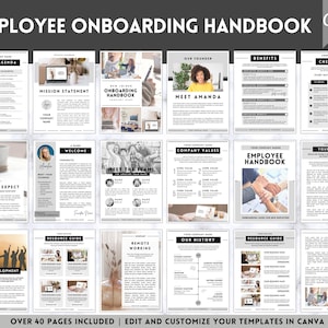 Employee Onboarding Template, New Hire handbook, Welcome Packet, New Hire Checklist, Editable Canva eBook template, Welcome to the team