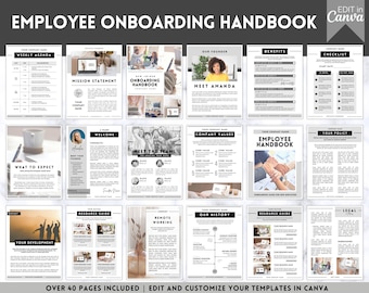 Employee Onboarding Template, New Hire handbook, Welcome Packet, New Hire Checklist, Editable Canva eBook template, Welcome to the team