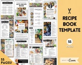 Recipe Template, Canva Recipe Book Template, Editable eBook, Recipe Card, Binder, Box, Meal Planner, Family Cookbook, Recipe Page, Workbook