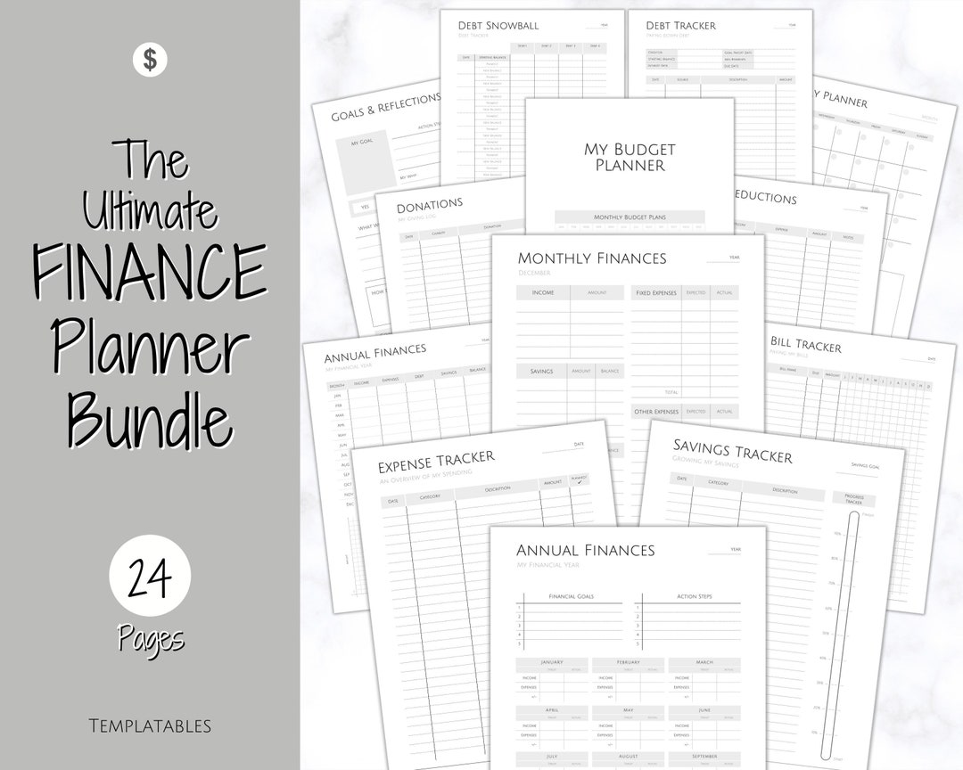 Financial Planner Printable BUNDLE Budget Template Savings - Etsy