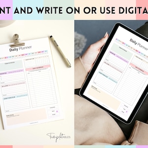 May include: A printable daily planner with sections for today's focus, priorities, do later, everything else, and a brain dump. The planner also includes a daily schedule section with time slots and a section for notes.