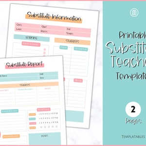Substitute Teacher Note, Printable Teacher Planner Template, While you were out report, Lesson Planner, Back to School, Teacher Binder, Away