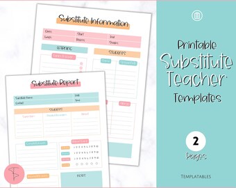 Substitute Teacher Note, Printable Teacher Planner Template, While you were out report, Lesson Planner, Back to School, Teacher Binder, Away