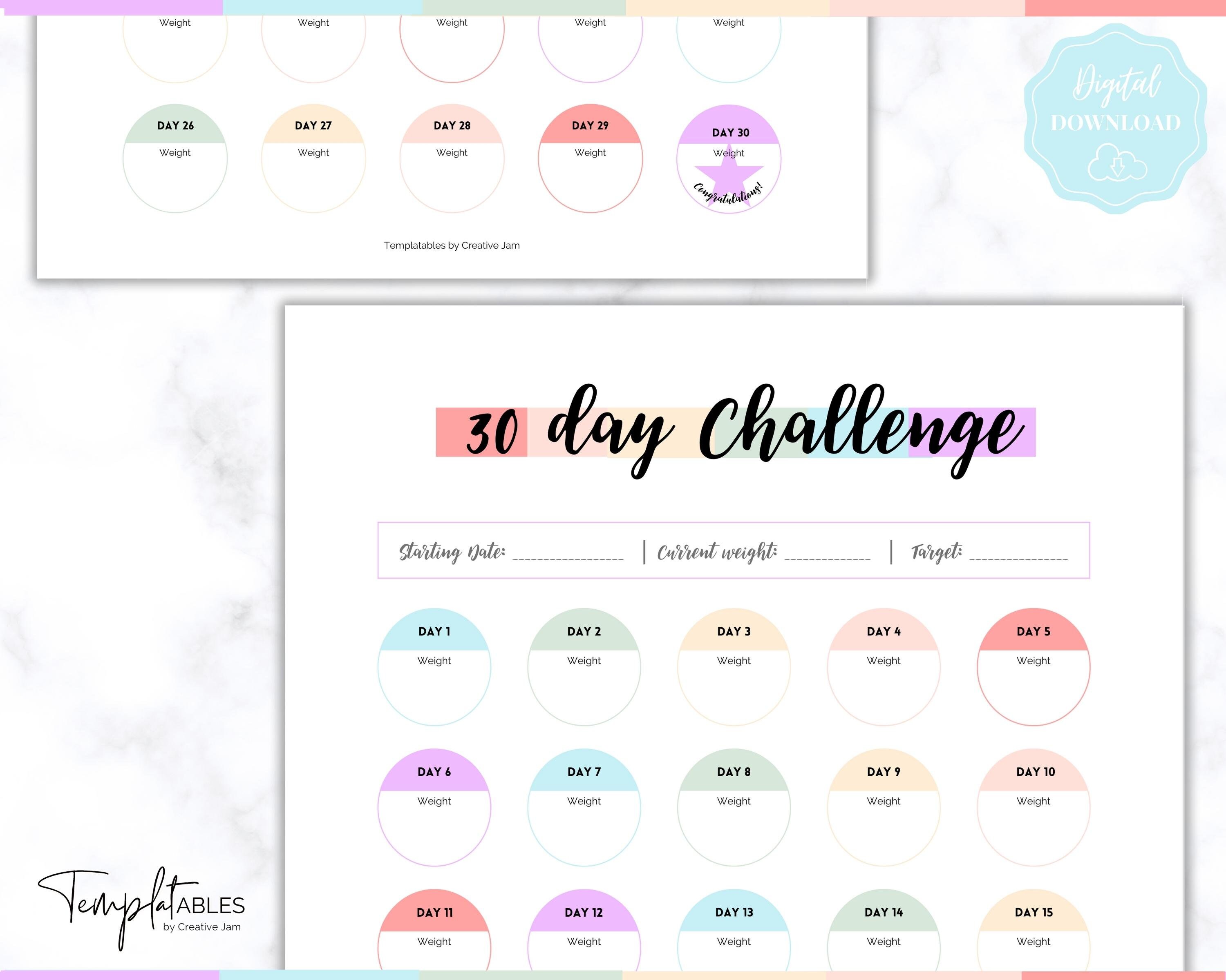 30 Day Weight Loss Tracker