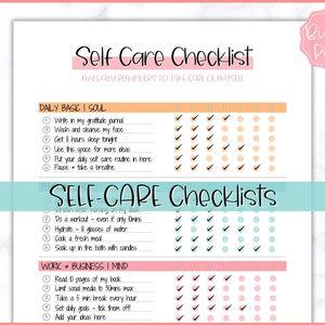 Self Care Planner, Self-Care Checklist, Selfcare Journal Tracker, Wellness Planner Printable, Daily Wellbeing, Mindfulness Mental Health Kit