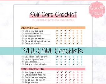 Self Care Planner, Self-Care Checklist, Selfcare Journal Tracker, Wellness Planner Printable, Daily Wellbeing, Mindfulness Mental Health Kit