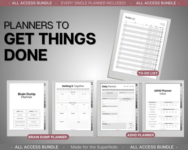 Supernote | ALL ACCESS template pack | 2026 Daily Planner, Digital To Do List, Meeting Minutes, Journal & Notebook, Calendar, a5x, a6x image 7