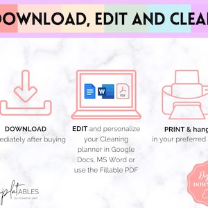 EDITABLE Cleaning Planner, Cleaning Checklist, Cleaning Schedule, Weekly House Chores, Adhd Clean Home, Monthly, Household Planner Printable image 10