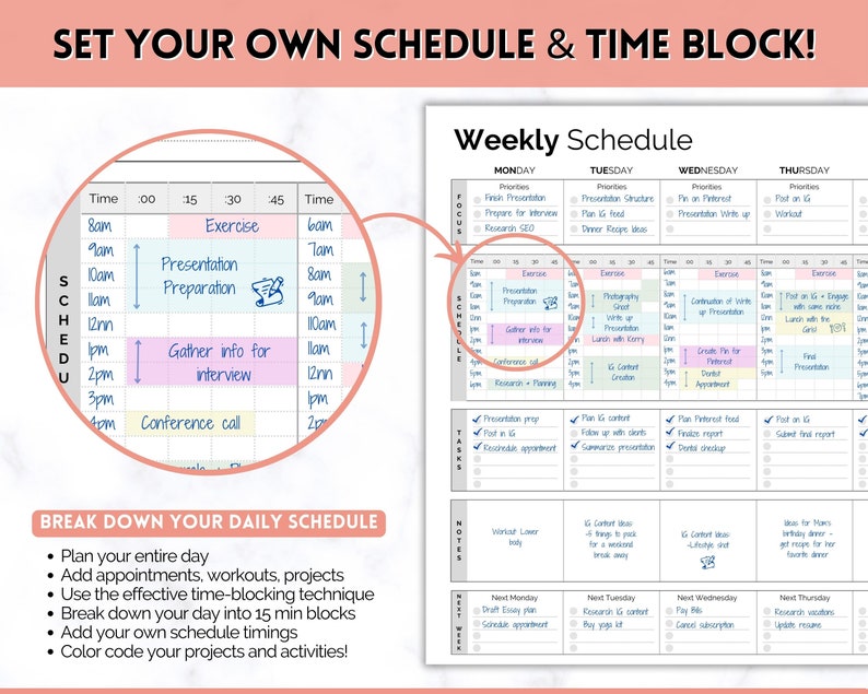 MINIMALIST Weekly Planner to Do List Printable Weekly - Etsy