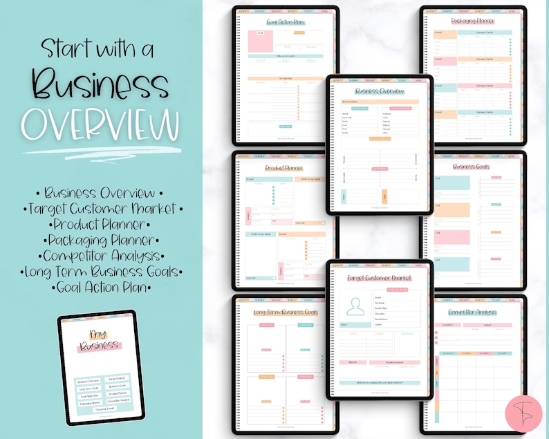 Digital Small Business Planner, Undated Trackers, Social Media, Finances, GoodNotes Digital Journal, Monthly, Weekly, Side Hustle, iPad image 4