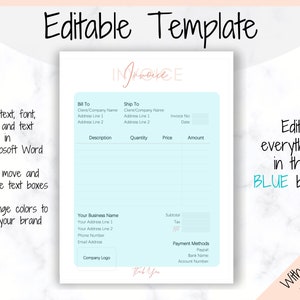 INVOICE TEMPLATE Order Form EDITABLE Custom Receipt Template - Etsy