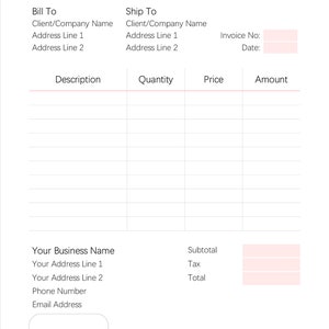INVOICE TEMPLATE Order Form EDITABLE Custom Receipt Template - Etsy UK