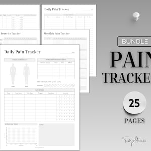 Pain Tracker Bundle, Chronic Pain Journal, Endometriosis, Fibromyalgia, Medical Tracker, Medical Planner, Symptoms, Health Binder