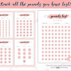 Weight Loss Tracker, Weightloss Journal, Fitness Planner Printable, Weight Loss Chart, Pounds Lost Tracker, Body Measurements, Meal Planner image 4