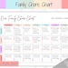 Colorful Family Chore Chart, Editable Family Planner Printable, Weekly Family Schedule, Family Calendar, Command Center, Household Kid Adult 