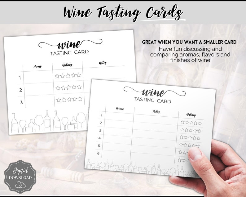 Wine Tasting Kit Complete Guide to Blind Wine Tasting. Placemats, Tasting Cards, Sign, Sheet, Menu, Game. Great for Wine nights & parties image 6