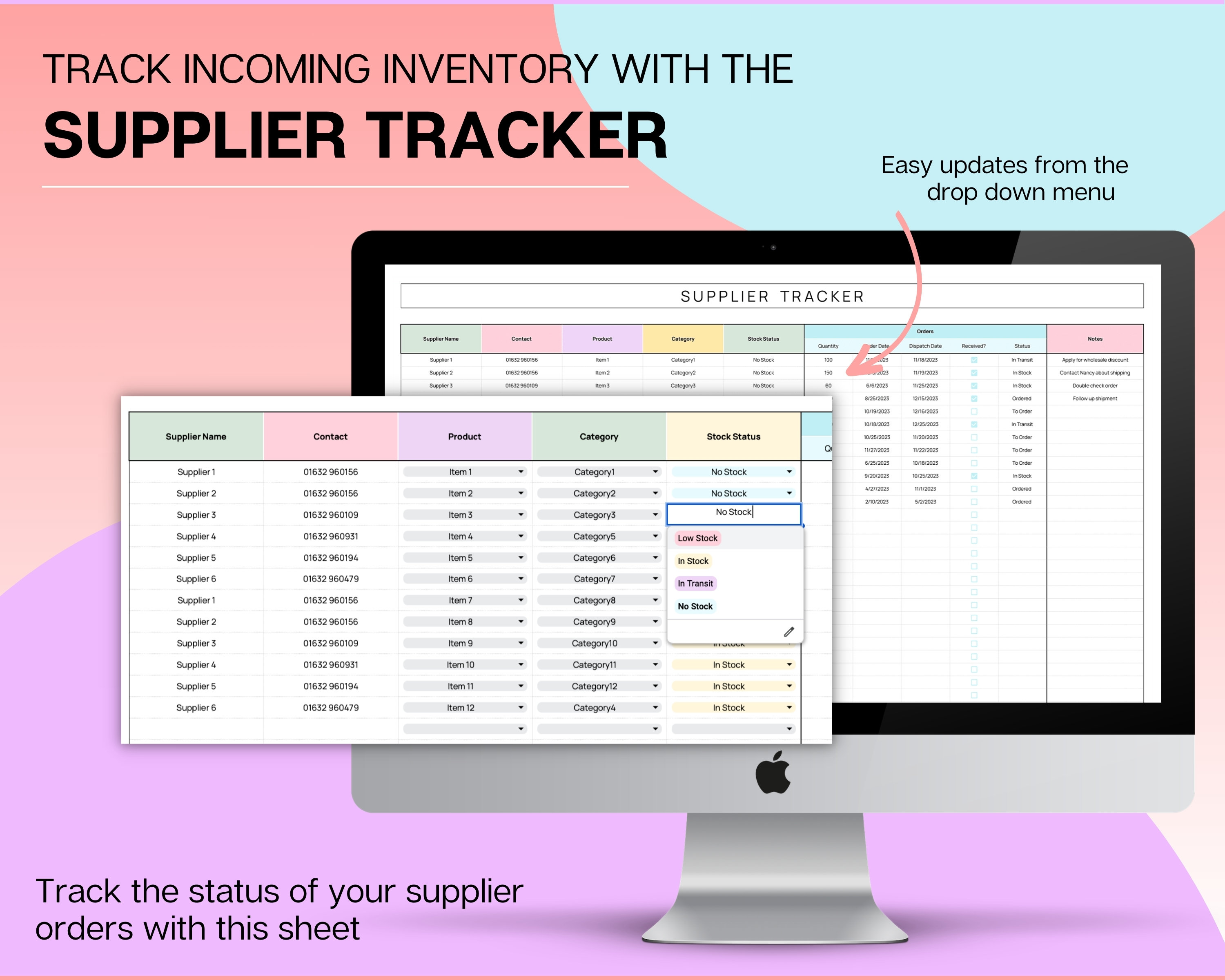 Inventory Tracker Spreadsheet, Small Business Inventory Management ...