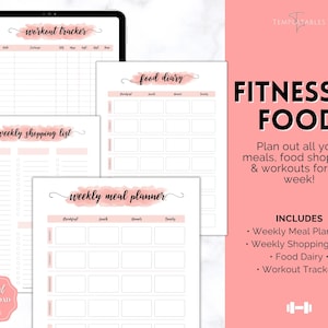 Weight Loss Tracker, Weightloss Journal, Fitness Planner Printable, Weight Loss Chart, Pounds Lost Tracker, Body Measurements, Meal Planner image 7
