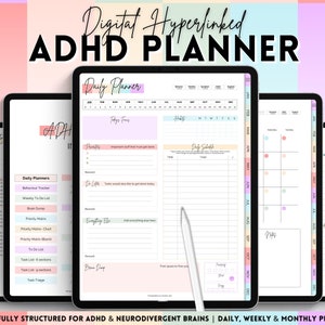 ADHD Digital Planner, Daily Planner for Neurodivergent Adults, Brain Dump Template, To Do List, Cleaning, Symptom Tracker, GoodNotes iPad